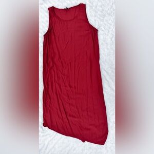 Eileen Fisher Women's Silk Georgette
Crepe Asymmetrical Dress in Rust Red